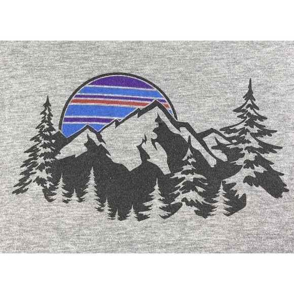 Fifth Sun Mens Long Sleeve Mountains and Pine Trees Wilderness Tee Shirt Sz L - Picture 4 of 4